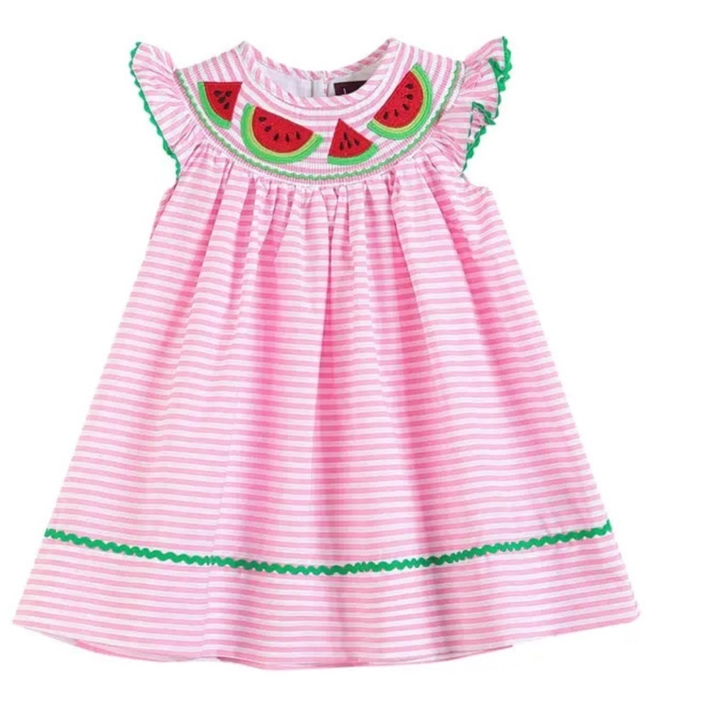 Lil Cactus Pink Striped Watermelon Dress Size 4